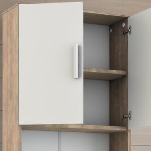 Vicco Mobile lavatrice Bianco/Sonoma 64 x 190 cm, mobile elegante per lavanderia
