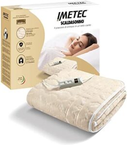 Imetec Scaldasonno Singolo 150x80 cm in lana e merino, con 2 temperature regolabili per il massimo comfort notturno.