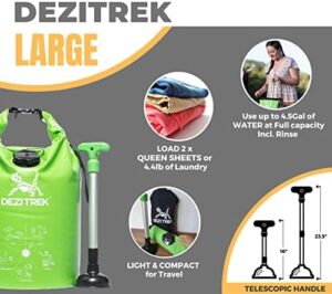 Dezitrek Grande borsa per il lavaggio a mano e set di stantuffo, ideale per campeggio, viaggi e uso ecologico.
