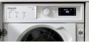 Lavatrice incasso Hotpoint BI WMHG 81485 EU, efficienza energetica A+++, 8 kg di capacità, design moderno e silenzioso.