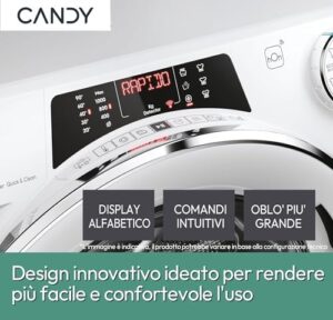 Candy RapidÓ Lavasciuga 9+6 Kg con Wi-Fi e controllo da app hOn, classe A/D, 1400 giri e opzione vapore