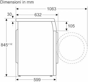 Bosch WUU28T29II Serie 6 Lavatrice a carica frontale, ideale per famiglie numerose, con capacità di 9 kg e velocità di centrifuga 1400 rpm