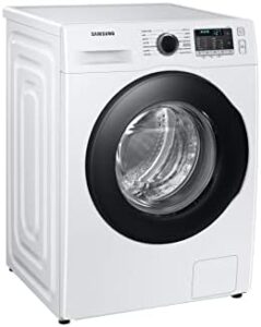 Lavatrice Samsung WW11BGA046ATET in funzione, con capacità 11 Kg e motore Inverter per un lavaggio silenzioso ed efficiente.