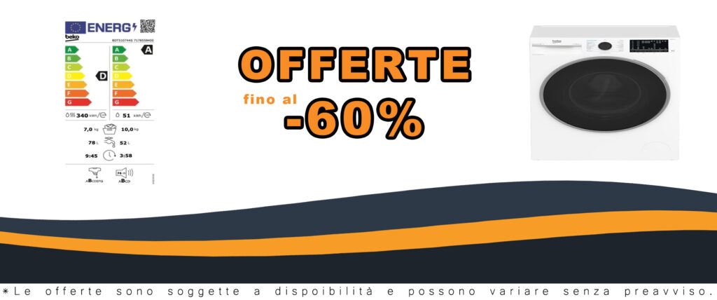 Beko - BDT510744S Lavasciuga Standard, 10/7Kg, con funzione a vapore, motore inverter e display touch