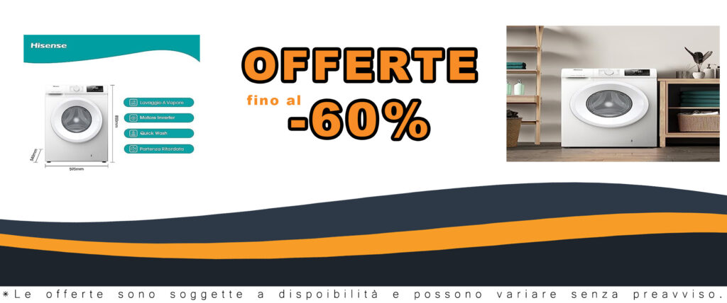 Hisense WFQP801419VM lavatrice a carica frontale, 8 kg, 1400 rpm, display LED, bianca