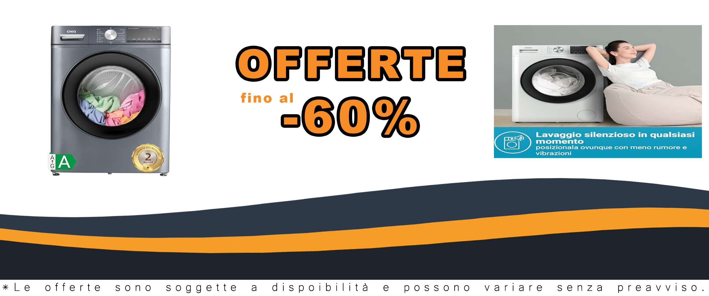 Lavatrice CHiQ CFL100-14586IM3XWA da 10kg con motore inverter, design Space Pro e 1400 giri/min.