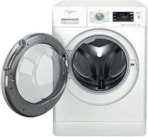 Lavatrice 10 kg con centrifuga a 1400 giri, funzione vapore e design compatto, perfetta per famiglie numerose.