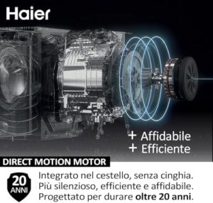 Lavatrice Haier I-Pro Serie 7 Plus HW110-B14IGIEUIT, carica frontale da 11 kg con tecnologia avanzata e vapore