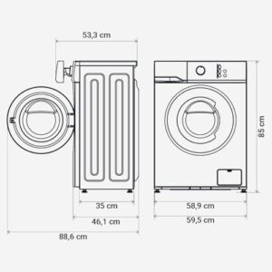 Lavatrice UNIVERSALBLUE 7 KG Carico Frontale con sistema di autopulente del tamburo e sicurezza bambini