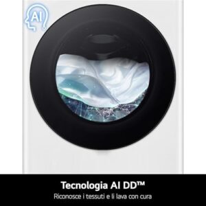 Lavatrice LG AI DD F4R9513TPBC con AI Wash, TurboWash 360 e Wi-Fi, colore nero