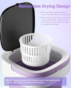 Lavatrice portatile, 12 l, grande capacità, per la pulizia di biancheria intima, vestiti per bambini, camicie, piccoli delicati. Mini lavatrice pieghevole e asciugatrice combinata per appartamenti,