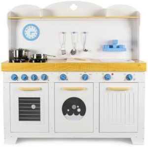 Leomark Cucina Saint Tropez in Legno, gioccatolo per bambini, accessori per cucina fornello, lavatrice, lavastoviglie, Dimensioni; 106,5x32x107 cm