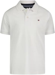 Tommy Hilfiger Polo Ivy Manica Corta Bambino, Bianco brillante classico, 8-10