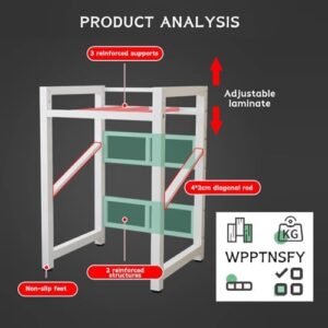 WPPTNSFY Mobile per Lavatrice, Ripiano della Lavatrice, Scaffale sopra la Lavatrice, Kit Impilabile per Lavatrice e Asciugatrice, Ripiano per Lavatrice a Tamburo, 3 Regolabili in Altezza (Bianco)