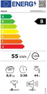 Hoover H3TSM48TAMCE-11 Lavatrice Carica dall’Alto 8 Kg Classe energetica B Profondità 60 cm Centrifuga 1400 giri Funzione Vapore