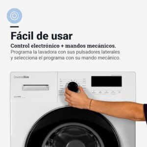 UNIVERSALBLUE Lavatrice 8kg Inverter con display | Motore silenzioso Classe A | 16 programmi di lavaggio | 1400rpm | ECO | Lavatrice | Spedizione e carica al piano incluso