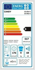 Candy CS C9LF-S Libera installazione Carica frontale 9kg B Bianco asciugatrice