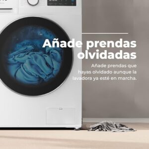 EVVO Lavatrice 12 kg Caricamento frontale Nature 12, 1350 rpm, Classe energetica A, Motore Inverter, tamburo diamante ePROTECT, Steam Wash, Lavaggio rapido 15', Hygiene Pro (12 kg, Inox)