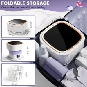 Lavatrice portatile, mini lavatrice di grande capacità da 11,5 l, mini lavatrice per biancheria intima, calzini, piccola lavatrice da viaggio per campeggio, lavanderia da viaggio, appartamento,