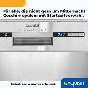 Exquisit Lavatrice da incasso EGSP9309-EF-030E inox | frontale in acciaio inox | 9 coperture | Inox