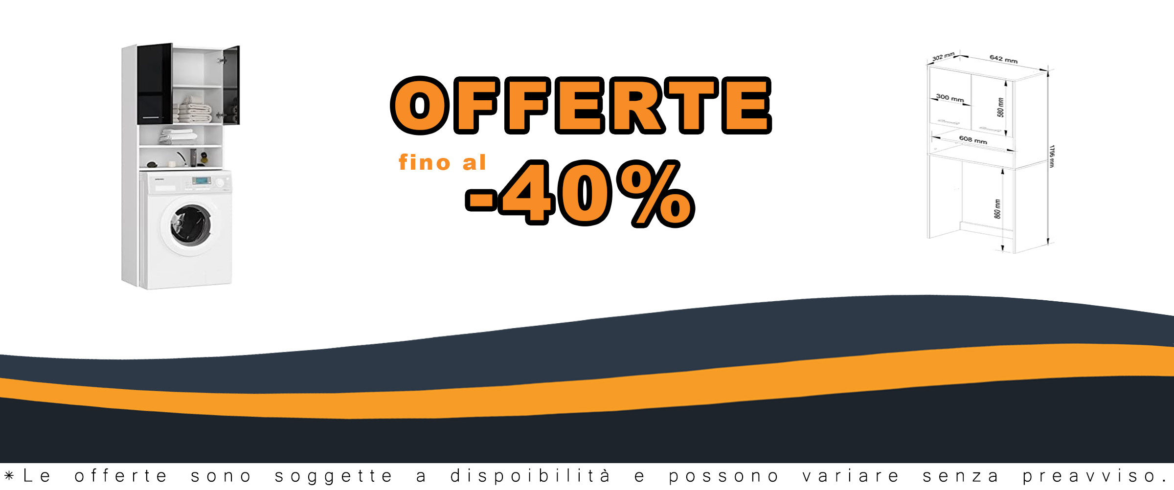 AKORD | Colonna da bagno per lavatrice da incasso | Mobile Alto con 2 ante, 2 ripiani aperti | Mobile Contenitore Bagno | Cassettiera per lavatrice | 64x180x30 cm | Peso 30 kg | Bianco/Nero Lucido