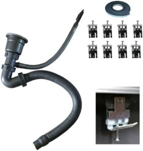 Omeere, 1x lavello da cucina, in acciaio inox 304, spessore del materiale 0,8 mm, lavello, lavello, lavello da incasso, rettangolare, 2 vasche 116 x 50 (ripiano per lavello a sinistra)