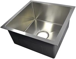 Omeere Lavello da incasso, 45 x 44 cm, in acciaio inox 304, spessore 0,8 mm, rettangolare, 1 lavabo