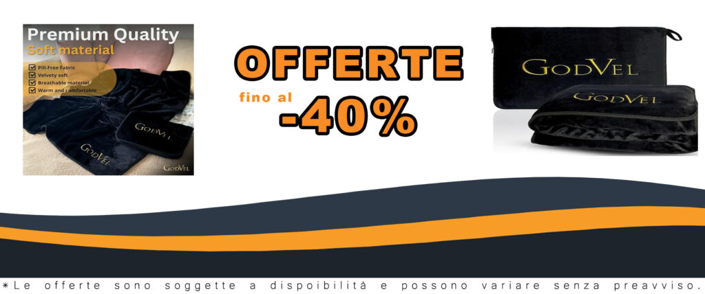 GodVel Set di coperta e cuscino da viaggio 2 in 1, morbida coperta in pile con borsa per il trasporto, perfetta per aereo, auto e campeggio, oggetti essenziali da viaggio, colore nero.