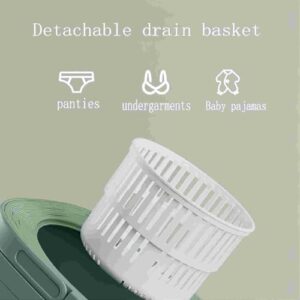 Lavatrice portatile, mini lavatrice pieghevole da 8 litri, con 3 modalità, da viaggio, per biancheria intima, calze, vestiti per bambini, campeggio, camper, dormitorio, appartamento (verde)