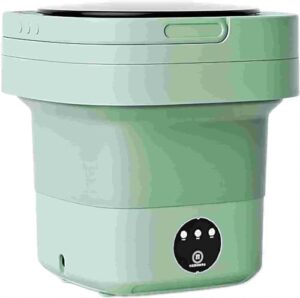 Lavatrice portatile, mini lavatrice pieghevole da 8 litri, con 3 modalità, da viaggio, per biancheria intima, calze, vestiti per bambini, campeggio, camper, dormitorio, appartamento (verde)