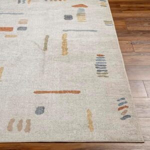 Mark&Day, Tappeto lavabile, 13 x 17 cm, moderno, beige, arancione, blu, giallo, per soggiorno, camera da letto o cucina (150 x 18 cm, lavabile in lavatrice)