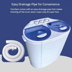 Garatic Mini lavatrice portatile compatta a doppia vasca con ciclo di lavaggio e centrifuga, scarico a gravità integrato, capacità 5,9 kg per campeggio, appartamenti, dormitori, sale universitarie,