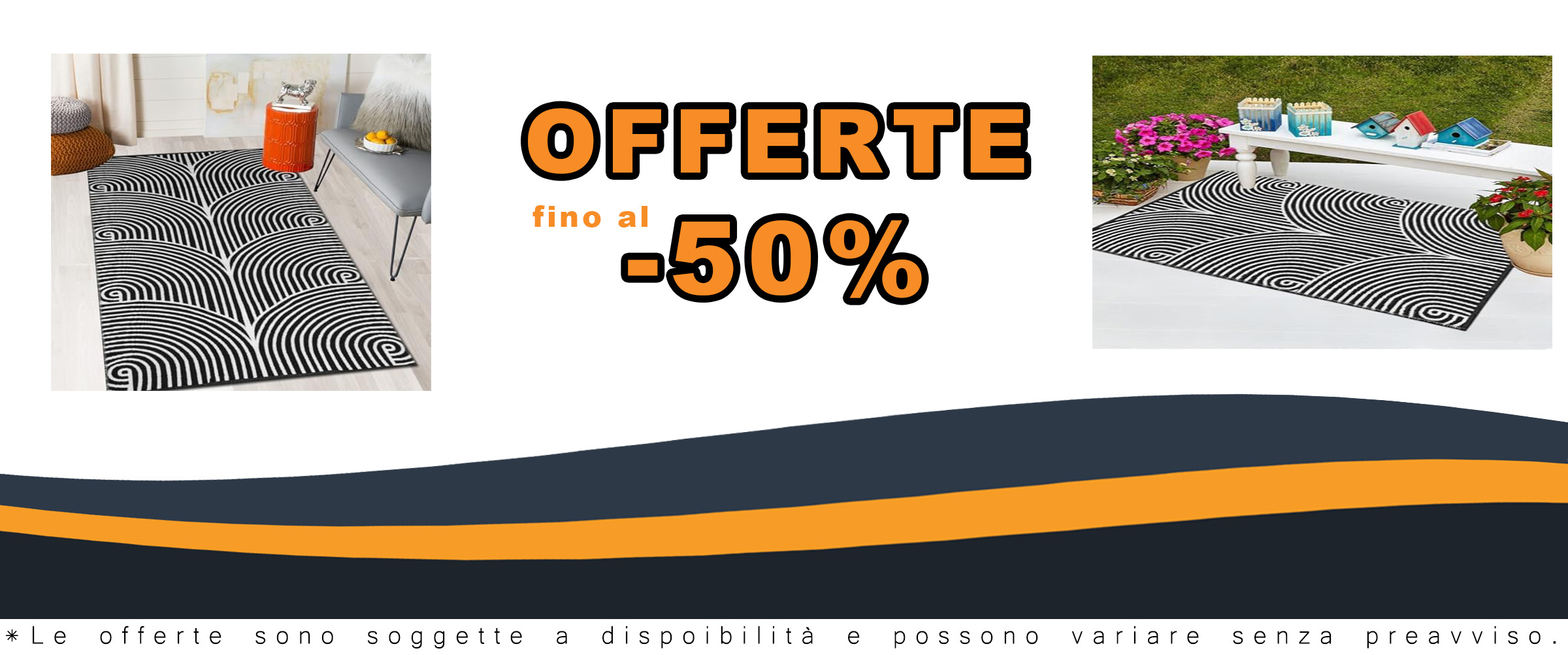 Tappeto Tiffasea in cotone nero e bianco, ideale per soggiorno, cucina, ingresso e bagno, lavabile in lavatrice e reversibile