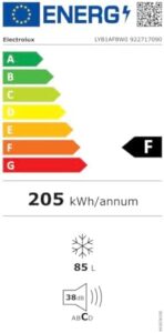 Electrolux LYB1AF8W0 Congelatore Verticale, Altezza 85 cm, Capienza 81 L, Bianco