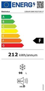 Electrolux LCB1AF10W0 Congelatore Orizzontale, Altezza 84.5 cm, Capacità 98 L, Bianco