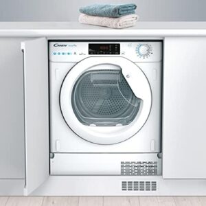 Candy Smart Pro Asciugatrice 7 Kg da Incasso, Pompa di Calore, Classe A+, Wi-Fi e BLE, Controllo da Remoto, Avvio Programmabile, Programma Stiro Facile, 60 x 46,5 x 85 cm, Bianca - BCTD H7A1TE-S