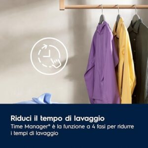 Electrolux 600 Lavatrice a carica frontale, EW6FA29G, 9 Kg, SensiCare, Time Manager, Gentle Care, Flussimetro, Prosense, Programma Rapido - Hygiene, 847x597x636 mm, Color Bianco, Classe A