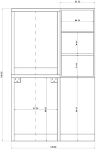 VECA- Mobile lavanderia - Mobile lavatrice asciugatrice - Con cestone porta biancheria - Include vano accessorio con ante - In legno - Mobile lavanderia salvaspazio - Bianco frassinato - Made in Italy