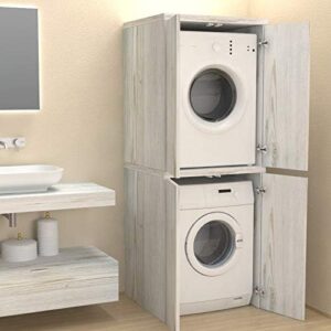 Ve.Ca. Mobile colonna con ante Coprilavatrice in legno, copri lavatrice/asciugatrice, diversi colori, anche su misura, lavanderia bagno (Shabby chic)