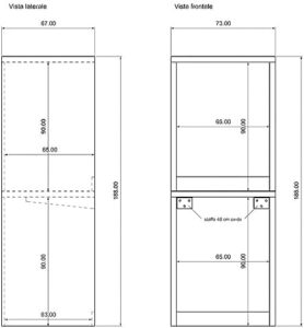 VE.CA - Mobile lavatrice e asciugatrice - Mobile con ante in legno - Mobile Copertura per Lavatrice - Mobile Color Rovere Rock - Colonna lavatrice asciugatrice - Supporto lavatrice - Made in Italy