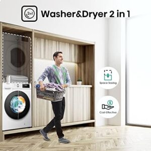 Hisense WDQA1014EVJM Lavasciuga Da 10 Più 6 Kg, 1400 Rpm, 15 Programmi Automatici, Vapore, Motore Inverter, Classe Efficienza Energetica D, Display Led, Programma Rapido, Grigio