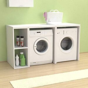 VE.CA. S.r.l. - Mobile Lavanderia Riga - In Legno - Mobile Lavanderia Coprilavatrice/Coprisciugatrice - 175 cm - Disponibile su Misura - Arredo Bagno - Colore: Quercia Sherwood - Made in Italy