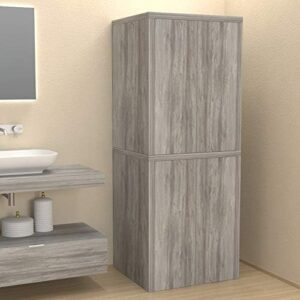 Ve.Ca. Mobile colonna con ante Coprilavatrice in legno, copri lavatrice/asciugatrice, diversi colori, anche su misura, lavanderia bagno (Pino grigio Jackson)