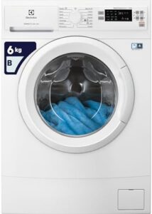 Electrolux EW6S526B Lavatrice Slim a Carica Frontale, Tecnologia SensiCare 600, 6 kg, Partenza Ritardata, Lavaggio Rapido, Display LED, 1151 Giri al Minuto, Bianco, Classe B