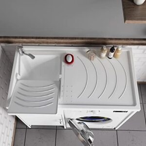 Negrari Coprilavatrice con Lavatoio Reversibile 9008KAM in Resina, Vasca in PP Resistente agli acidi, Interno/Esterno, Bianco, PVC, 109 x 60 x 89