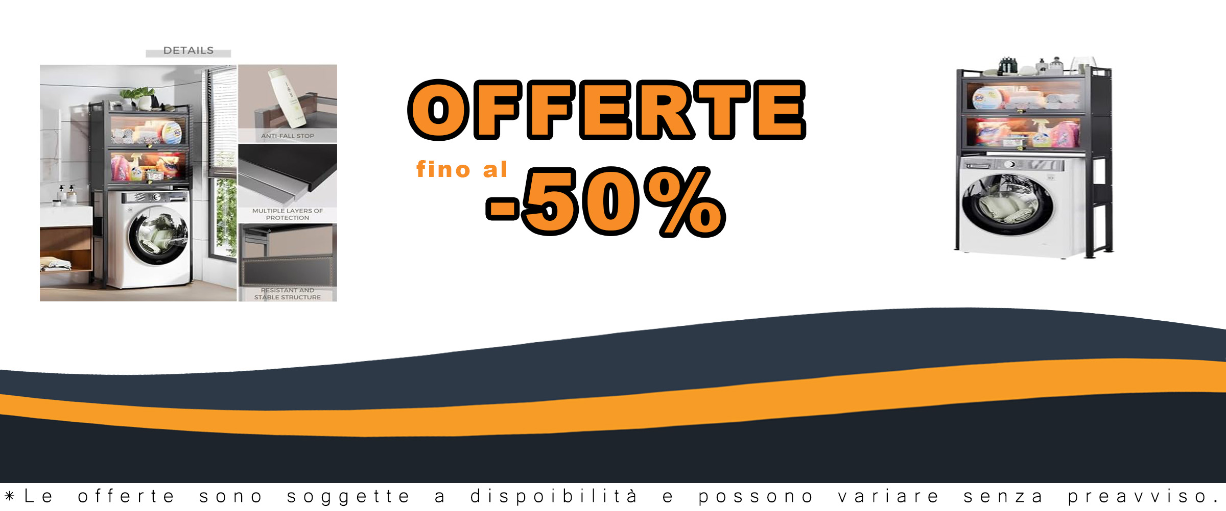 MAGIC SELECT Ripiano sopra la Lavatrice con ante Pieghevoli | Rack di Stoccaggio Impermeabile | Scaffale Organizer Multiuso | Risparmia Spazio con 3 Livelli | Gambe Regolabili in Altezza