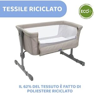 Chicco Next2Me Essential Culla Neonato Fianco Letto, Sostenibile, Compatibile con Diversi Letti, Altezza Regolabile,Inclinabile, Buona Circolazione dell'Aria, Materasso e Borsa inclusi