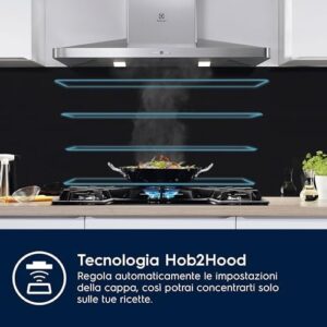 Electrolux Serie 600 Piano Cottura a Induzione 4 Fuochi da Incasso, LIL83443 Bridge 80 cm, Tecnologia Hob2Hood® e Zone Cottura Flessibili, 780x520 mm, Nero