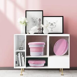 Samnuerly Lavatrice Portatile Pieghevole Rosa per Viaggi e Campeggio