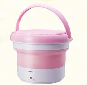 Samnuerly Mini Lavatrice Pieghevole per scarpe e biancheria intima, compatta e portatile, color rosa